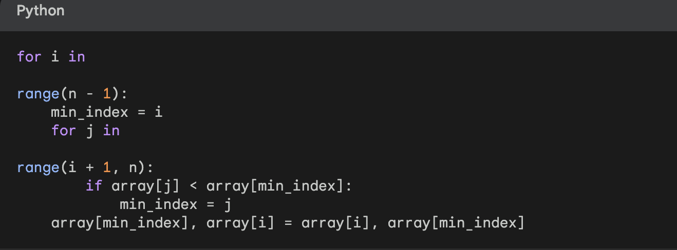 selection sort quiz